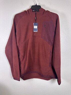Michel Rouen Men's Red Wine Half-Zip Pullover Fleece. Sz XL.